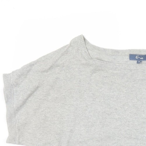 Evie Womens Grey Round Neck Cotton Blend Jumper Size 10 - Picture 3 of 12