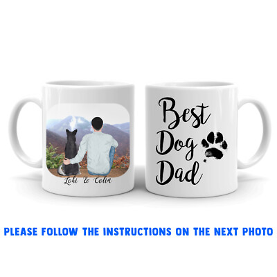 Personalisierte Tasse Hund Papa/Hund und Besitzer 11 Unzen Vatertag/Weihnachtsgeschenk