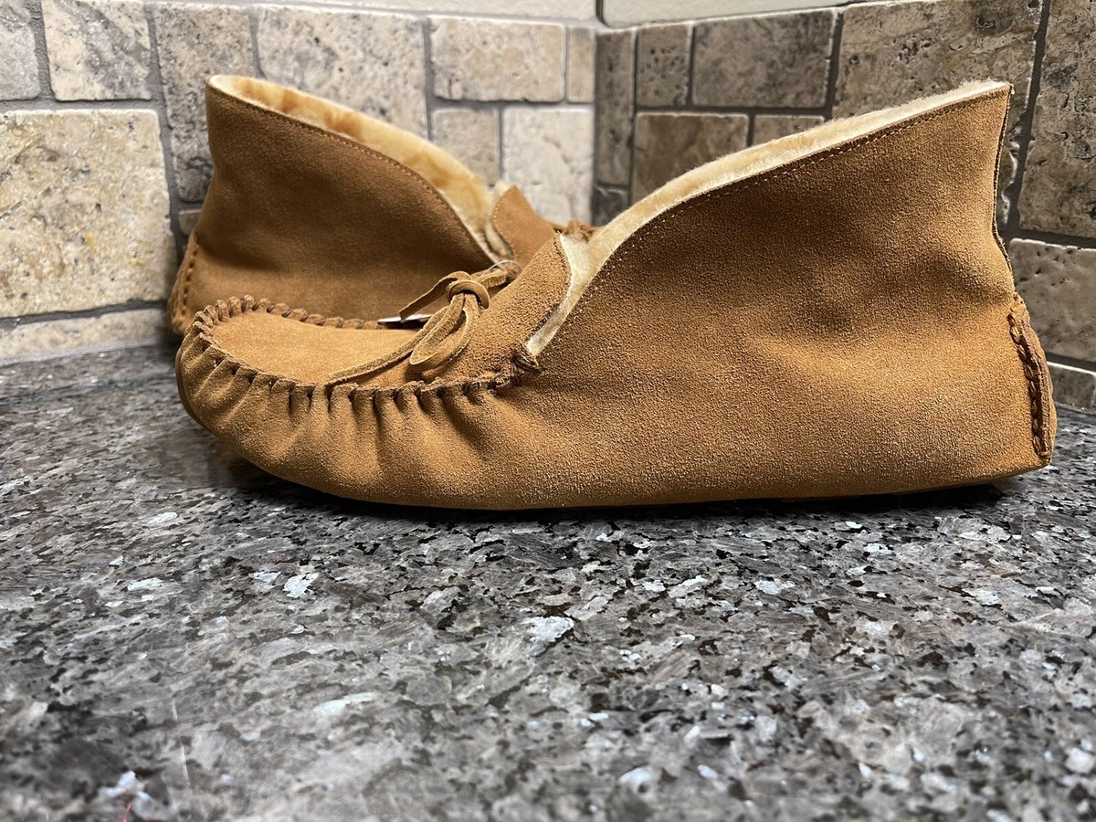 NEW! Coach Shearling Driver Suede Slip-On Moccasin Slippers Men's