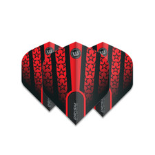 Winmau Prism Alpha Standard Dart Flight - Black Red with Stars