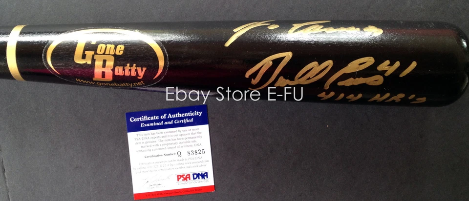JOSE CANSECO DARRELL EVANS Dual Auto Signed Custom Hard Rock Maple Bat PSA/DNA - Image 2 of 4