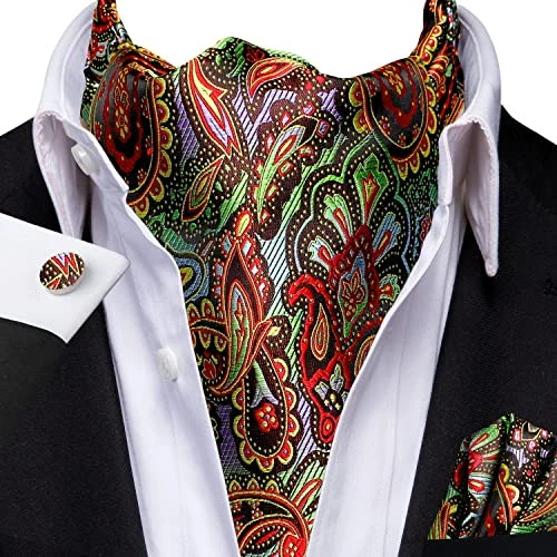 Corbata floral de cachemira Ascot para hombre corbata para hombre y multicolor roja Foto 3 de 4