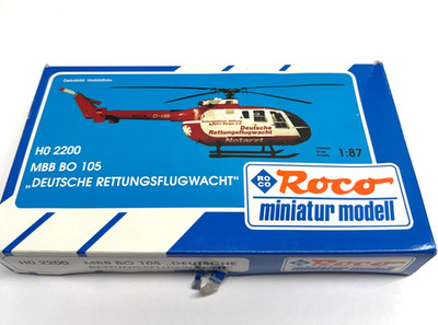 Vintage Roco 2200 MBB BO 105 ''Deutsche Rettungsflugwacht'' Helicopter 1:87 H0 Kit
