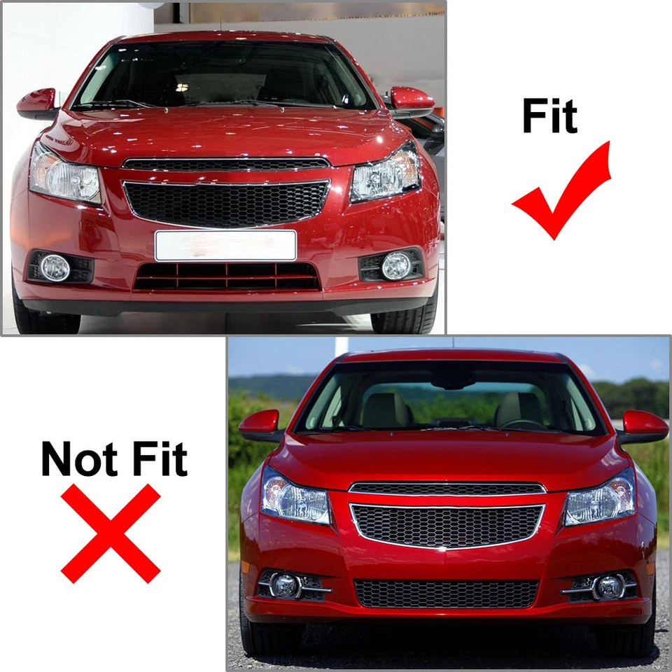 Fog Lights Lamps & Covers Bezels Kit For Chevrolet Cruze 2009-2014 - Image 3 of 4