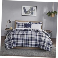  Essentials Cozy Bed in A Bag - Cal King(104"x92") Patrick Plaid Navy