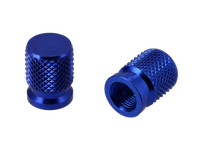 "Set: 2X Ventilkappe \"High\", Blau Eloxiert"