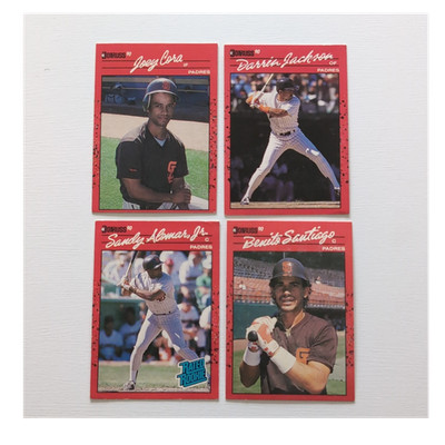 Donruss 1990 San Diego Padres Rated Rookie Baseball Card Lot 4 Cora