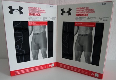 UNDER ARMOUR 6er Pack Herren Boxer Brief Shorts Schwarz M 31-34 79-86 NEU