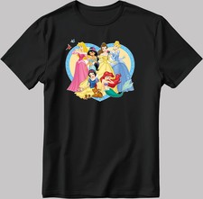 DISNEY PRINCESS SNOWWHITE X ARIEL CUTE V2 BLACK T SHIRT