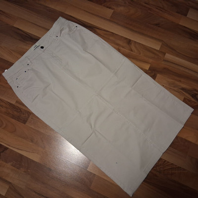 HEINE Trendiger Rock hellgrau 44 Stretch Midi-Länge 5-Pocket Gehschlitz vorne