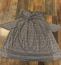 Express Strapless Halter Dress size L Black Gold Bow