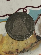 1874 Seated Liberty Half Dime Silver Circulated Coin with arrows variety