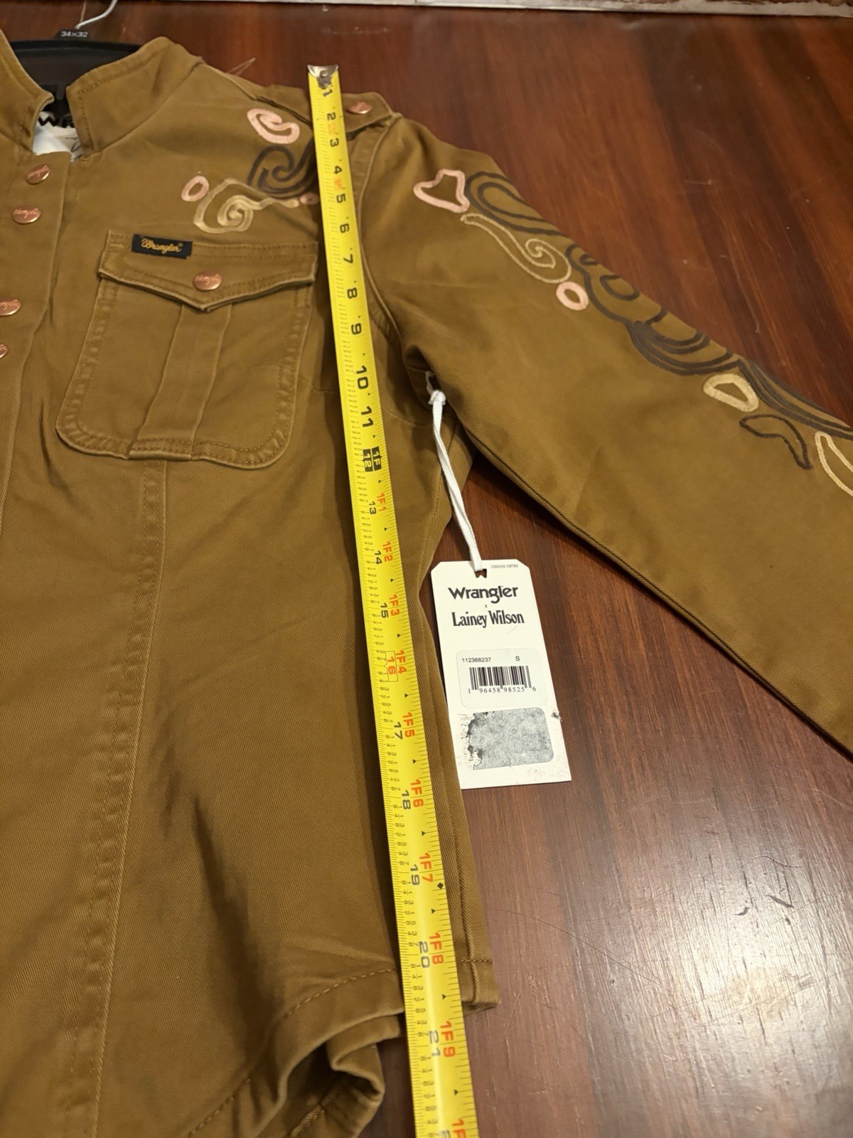 Wrangler  x Lainey Wilson Women’s Embroidered Utility Jacket Small NWT Brown thumbnail 6