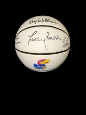 BILL SELF BROWN WILLIAMS OWENS Kansas JAYHAWKS SIGNED BASKETBALL KU COACHES JSA