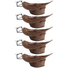 5-Pack Cowboy Hat Rack Holder Organizer - Black Steel