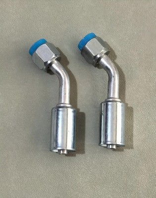 Aluminum 45 Degree #6 A/C Beadlock Fittings Female O-rings for Std Barrier Hoses