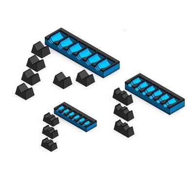 MagAttach Socket Extension Organizers (3 Piece Set, Blue/Black) 3 Piece Set