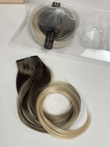 BELLAMI Silk Seam Clip-In 20" White Mocha Balayage Hair Extensions 180g Remi