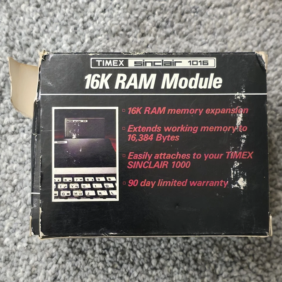 Vtg. Timex Sinclair 1016 16K RAM Memory Module Model  M331, in the Original Box! - Image 2 of 4