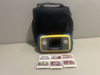 VTech MobiGo Touch Learning System Handheld Console Works 6 Games And Case!!