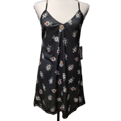 NWT Robot Print Slip Dress Nightgown Womens Size M Whimsey ModCloth Nerdy Geeky