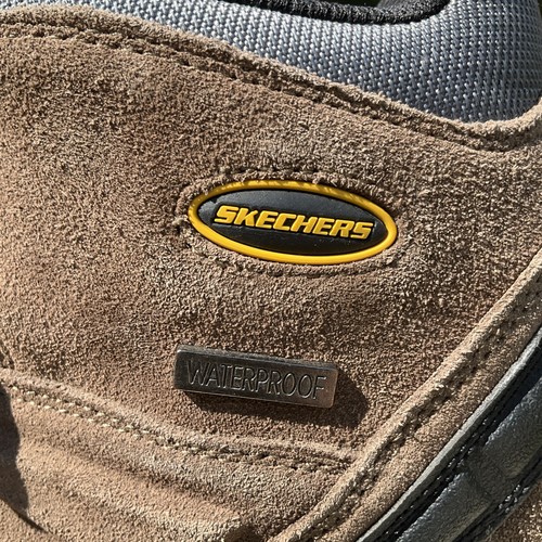 SKECHERS Stivali Uomo Pelle Impermeabili Escursionismo Outdoor Uomo Taglia 12 64869 - Foto 3 di 23