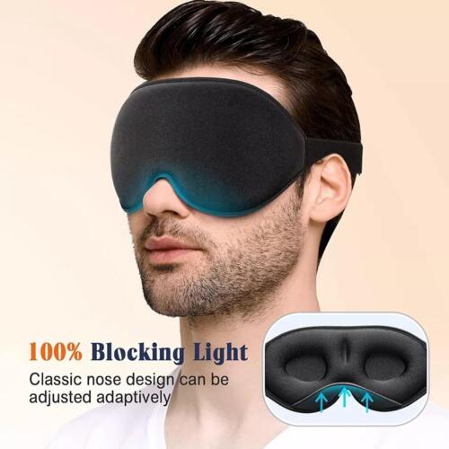 Sleep Mask For Men and Women Light Blocking Eye Mask and Soft Comfortable NEW - Afbeelding 1 van 9