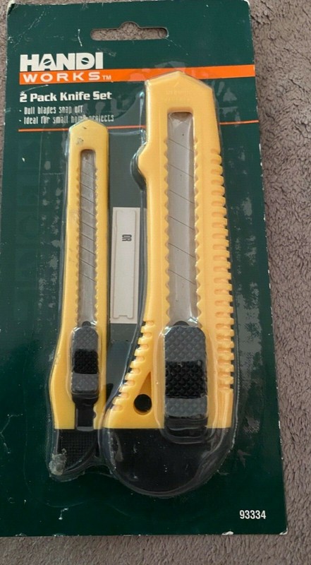 Handi Works 2 pack knife set dull blades snap off