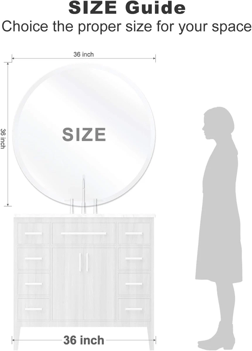 30 in. W x 36 in. L Beveled Edge Bath Mirror