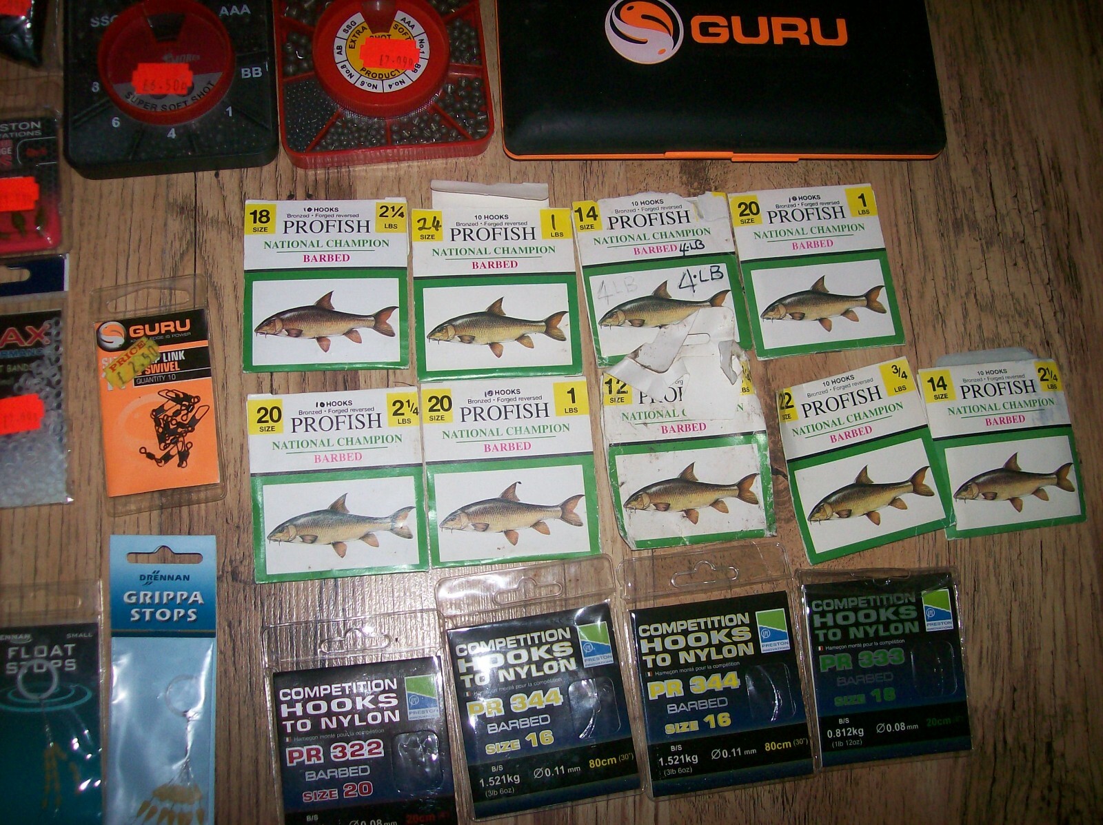joblot of terminal fishing tackle preston innovations, ringers , guru