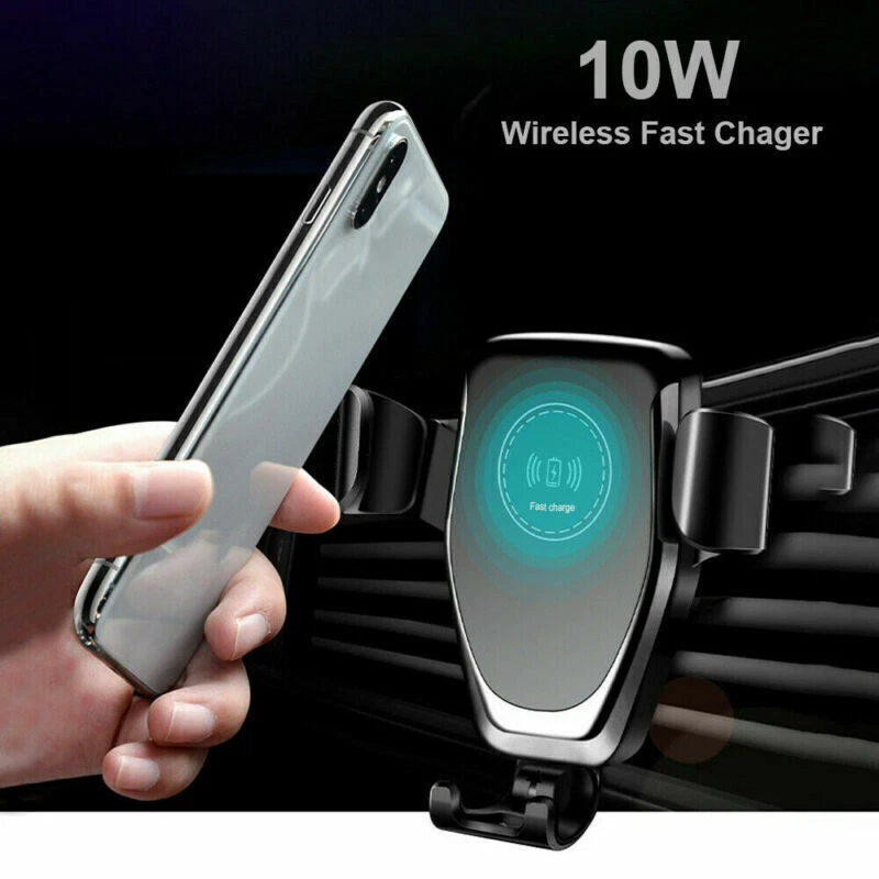 Cargador de coche inalámbrico rápido sujeción automática montaje en coche ventilación de aire soporte para teléfono Foto 3 de 4