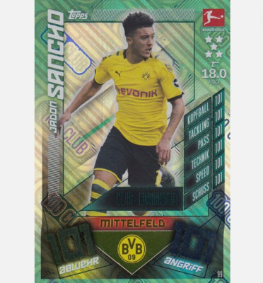  Match Attax 19/20 - Jadon Sancho- Borussia Dortmund - Club 100 - 99