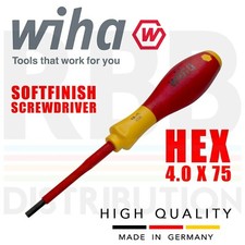 Wiha 30363 Hex Driver Screwdriver 1000v Electrician VDE 4mm Hex SoftFinish Grip