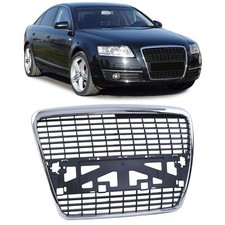 Kühlergrill Sportgrill Gitter Schwarz für Audi A6 C6 4F ab 2004-2008