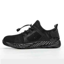 THE INVINCIBLE SHOE 'DEFENDER' Black STEEL-TOE SHOES  US 8.5 / 10 / EU 42