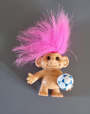 2'' Weetos Troll with Football and Pink Hair. Pencil Topper