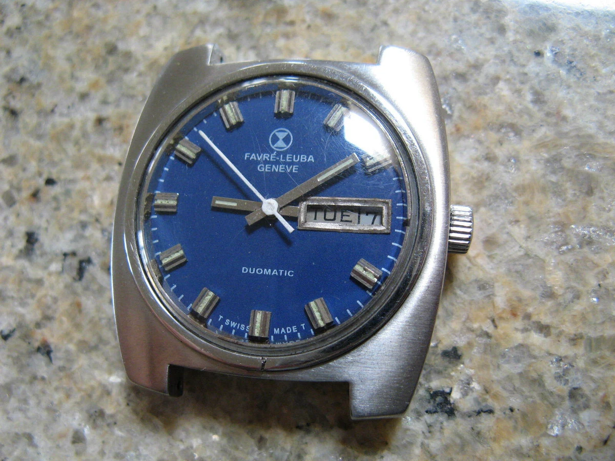 Vintage Favre Leuba Duomatic Automatic Day Date Men’s Wrist Watch