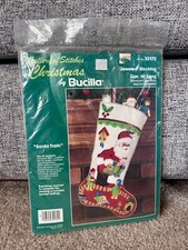 Bucilla Felt Jeweled Christmas 16  Stocking Kit  Santa Train  32172 New