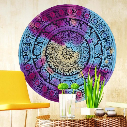Bohemian Mandala Round Beach Tapestry Hippie Throw Yoga Mat Towel 150cm x 150cm - Picture 6 of 12