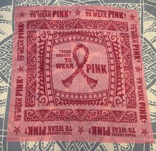  Tough Enough To Wear Pink  Printed Bandana Handkerchief Cowboy Women Country