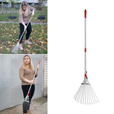 STEEL FAN RAKE WITH HANDLE, 120 CM 47.24 IN