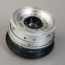 Lens LOMO T-43 f4/40mm Triplet silver Soviet Ukraine