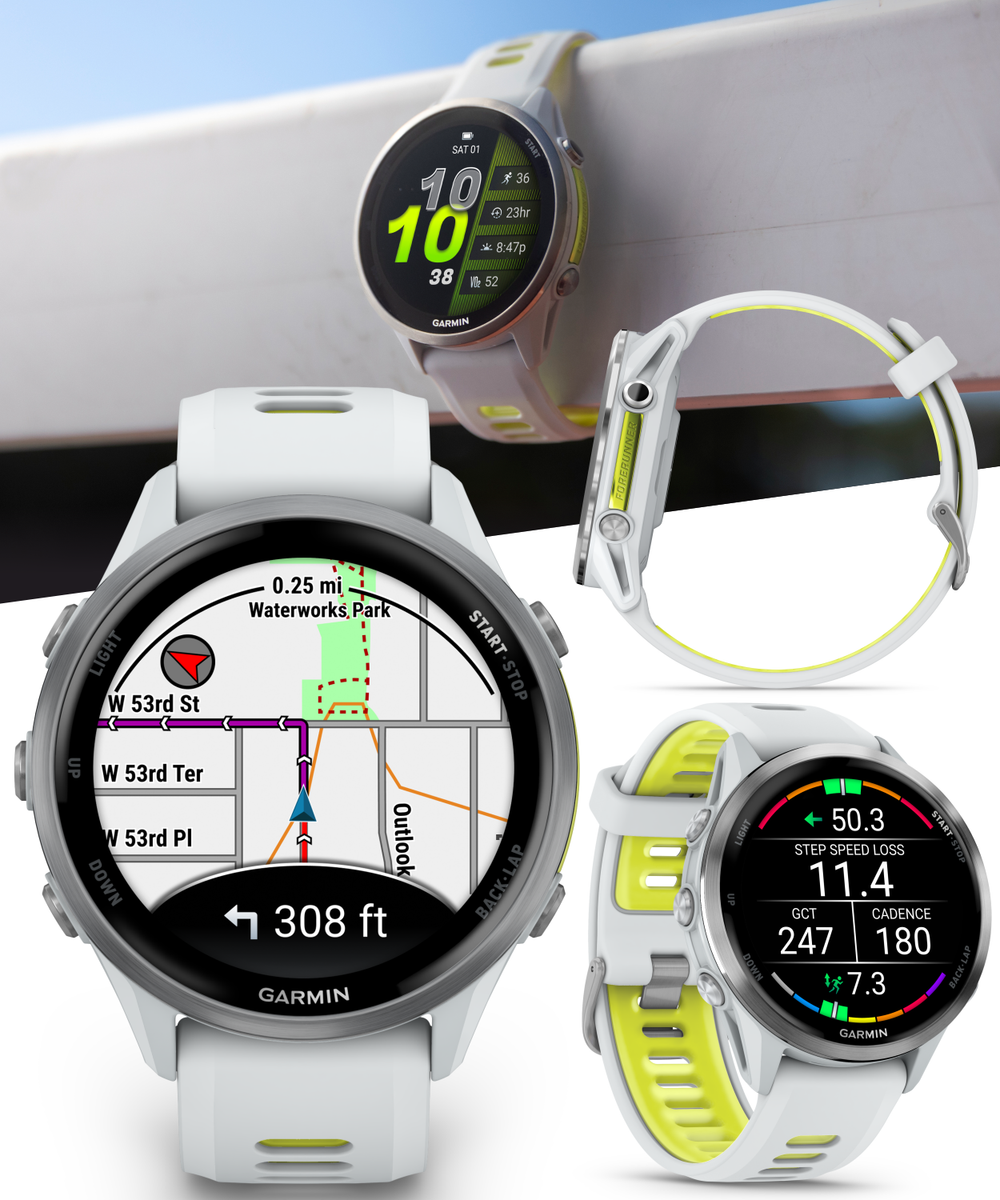 Garmin Forerunner 970 GPS Running Smartwatch White w/ HRM 600 S
