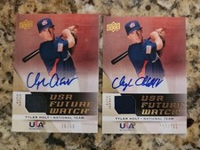 2 2009 UD Signature Stars USA Future Watch 10 Tyler Holt Rookie Patch Auto /50