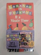 Bananas In Pajamas It’s Music Time VHS Tape 1997 + Bonus Audio Cassette Sampler 