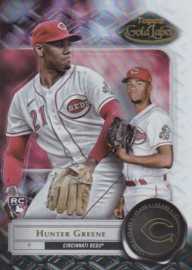 HUNTER GREENE TOPPS GOLD LABEL CLASS 1 ROOKIE CARD RC CINCINNATI REDS #34 2022