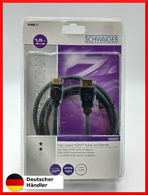 Schwaiger High Speed Mini HDMI Kabel HDMM 15 Ethernet Full HD schwarz 1,5m