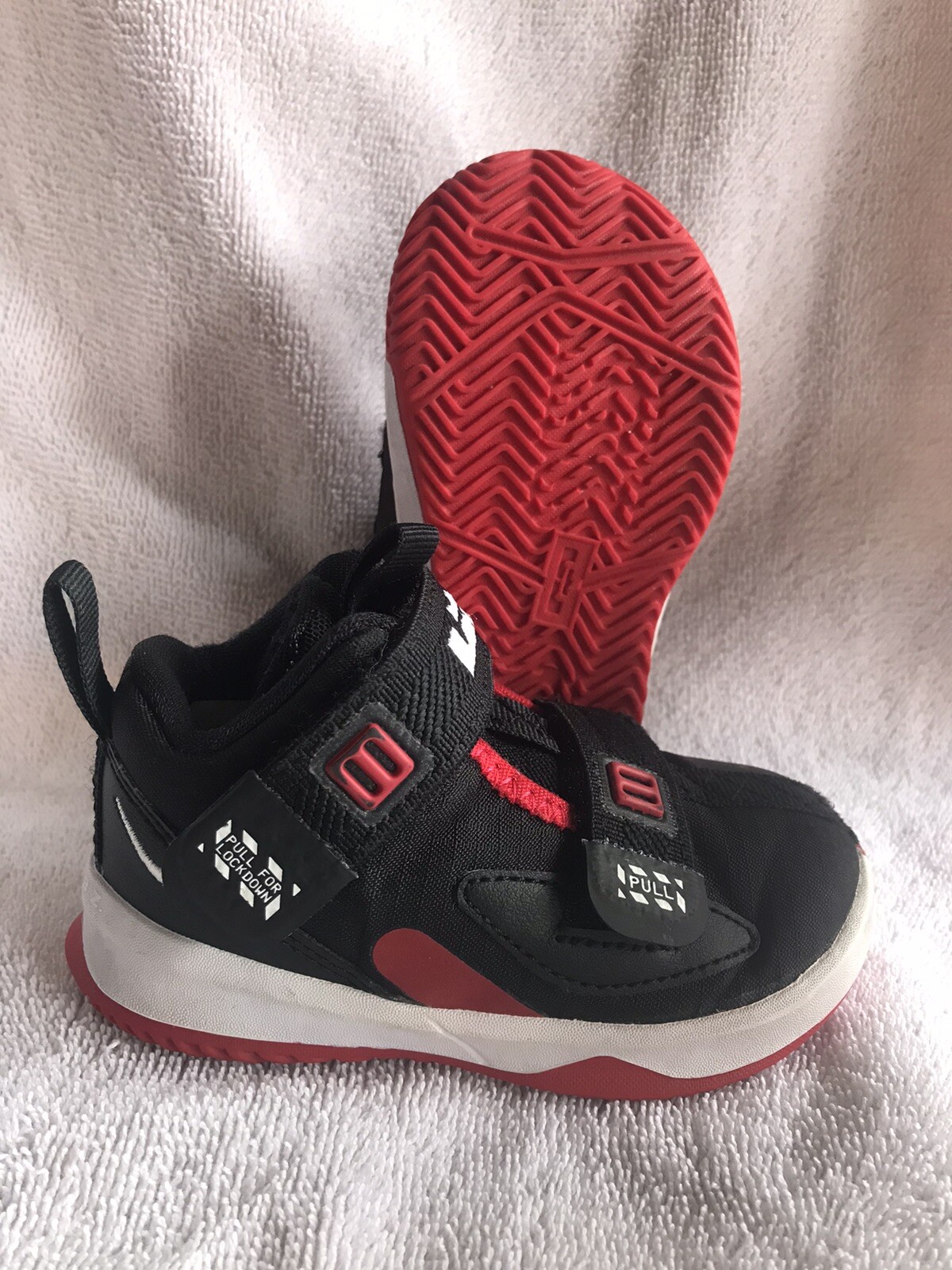 LeBron Soldier 5C Baby/Toddler Shoes CI7524 003 Black/Red/White-image