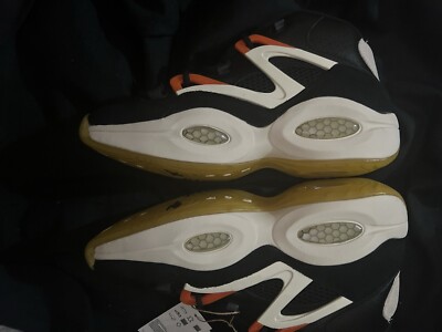 Reebok Question Pump Pump Omni Lite  Black Orange White Allen Iverson M 10