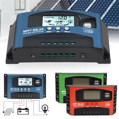 30A/100A 12V-24V MPPT Solar Ladegerät Controller Panel Regler Daul USB Digital